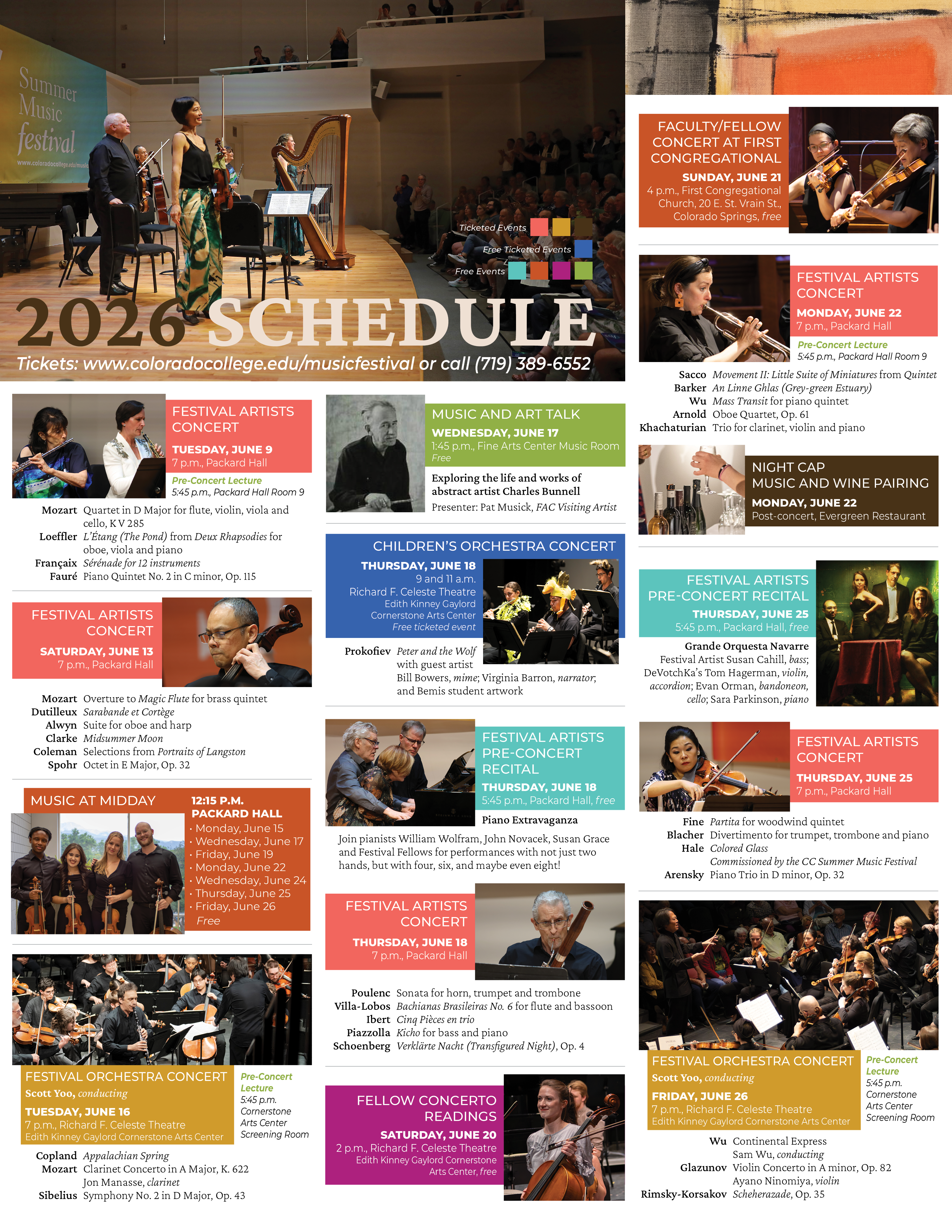 Image taken from 2026 brochure showing concert schedule with images and programs linking to PDF.